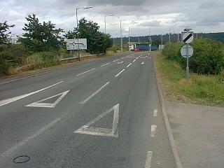 Looking east from the yield line