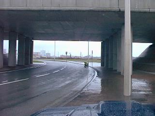 Roundabout under autoroute, Calais